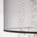 Lampadario Moderno a Gocce Ø40x33 cm E14 40W Paralume in Tessuto Argento