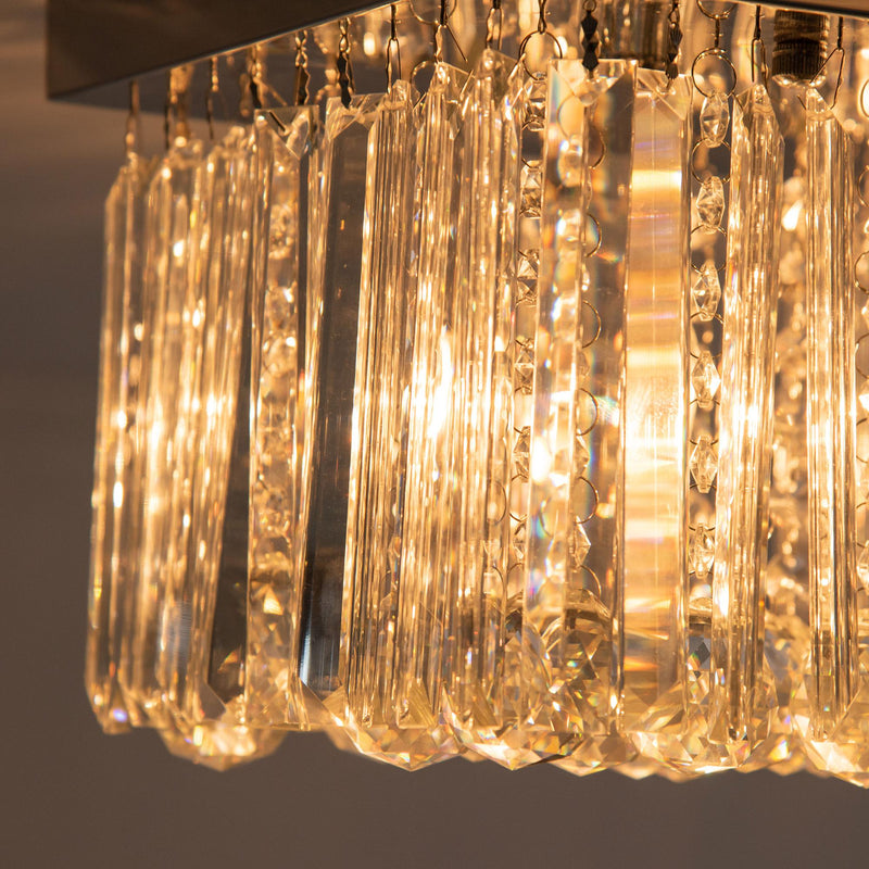 Lampadario Moderno a Gocce in Cristallo 80x25xx20 cm E14 40W Base in Acciaio Argento