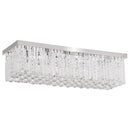 Lampadario Moderno a Gocce in Cristallo 80x25xx20 cm E14 40W Base in Acciaio Argento