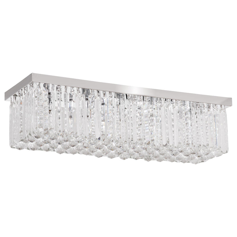 Lampadario Moderno a Gocce in Cristallo 80x25xx20 cm E14 40W Base in Acciaio Argento