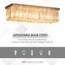 Lampadario Moderno a Gocce in Cristallo 80x25xx20 cm E14 40W Base in Acciaio Argento