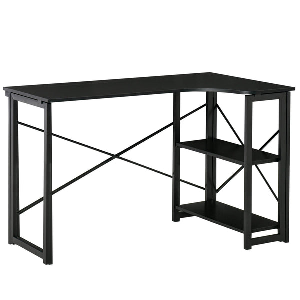 sconto Bureau d'Angle 120x72,5x76,5 cm en MDF et Métal Noir