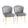 Lot de 2 Chaises Rembourrées 57x58x88 cm en Tissu Effet Velours Gris