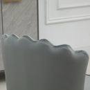 Set 2 Sedie Imbottite 57x58x88 cm in Tessuto Effetto Velluto Grigio