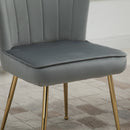 Set 2 Sedie Imbottite 57x58x88 cm in Tessuto Effetto Velluto Grigio