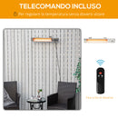 Stufa Elettrica da Parete per Esterno 67,5x10,5x7 cm 2000W Grigia