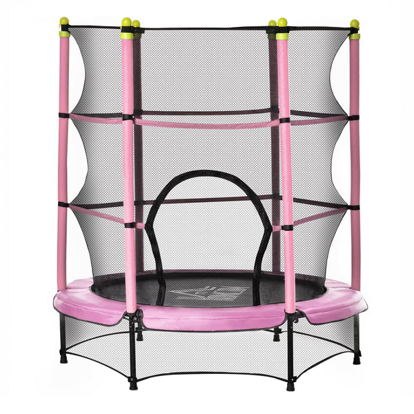 Trampoline Trampoline pour Enfants Ø140x158 cm en Acier Rose et Noir acquista