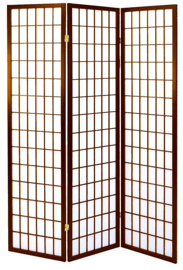 online Séparateur en Papier de Riz avec 3 Portes en Noyer