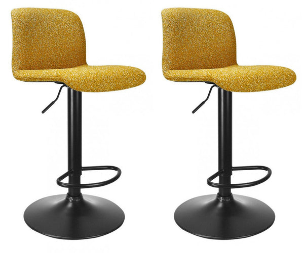 prezzo Set 2 Sgabelli Bar 41x46x86/107 cm in Poliestere Rafael Nero-Senape