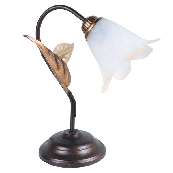 prezzo Lampe 1xE14 Cuivre Brun Cadre Blanc Ambre Shaded Verre E-Energy Giulia