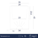 Vaso Luminoso da Esterno 35x42 cm In Polietilene Rose Led Rgb