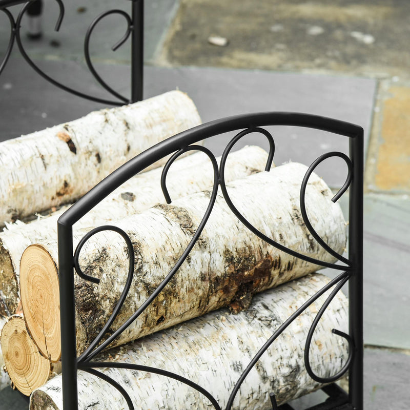 Portalegna per Camino 39,5x31,5x39,5 cm in Metallo Nero