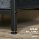 Comodino 1 Cassetto in Tessuto 40x40x46,9 cm in Legno e Acciaio Marrone e Grigio