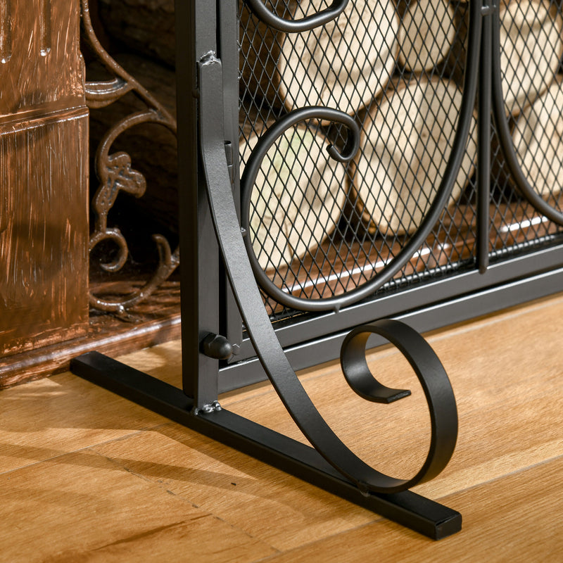 Parascintille con Antine 88x30x89 cm in Metallo Nero