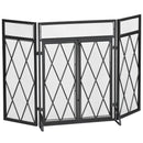 Parascintille Pieghevole con Antine 120x11,5x79 cm in Metallo Nero