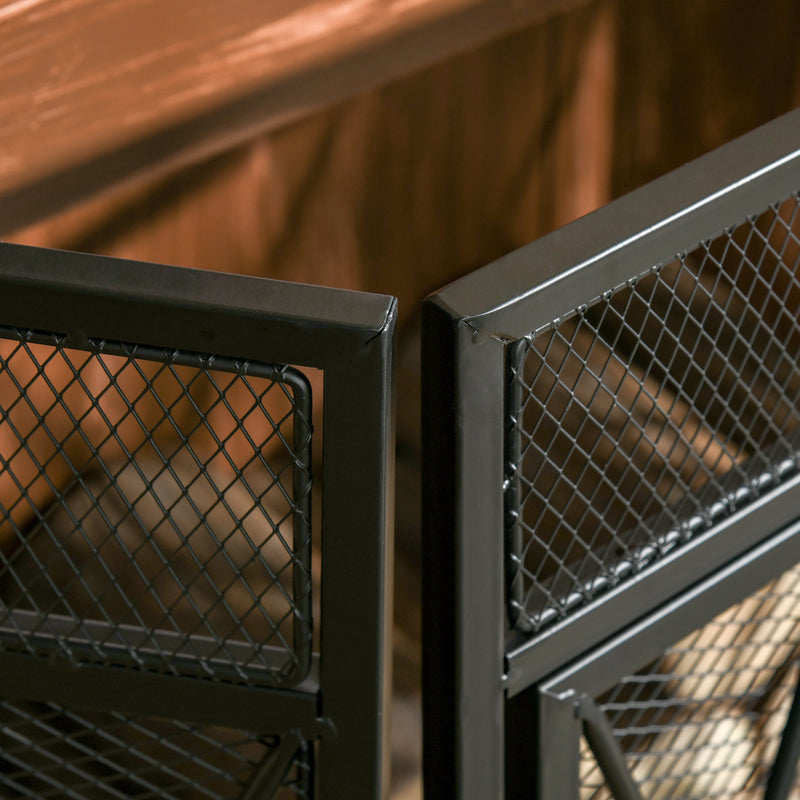 Parascintille Pieghevole con Antine 120x11,5x79 cm in Metallo Nero