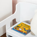 Cassapanca Banchetto Scuola per Bambini 2 in 1 60x43x57 cm con 2 Cassetti Bianca