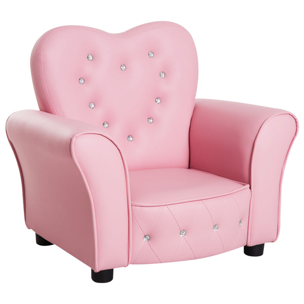 Mini Fauteuil pour Enfant 59x41,5x49 cm en PVC Rose acquista