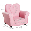 Poltroncina Mini per Bambini 59x41,5x49 cm in PVC Rosa