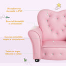 Poltroncina Mini per Bambini 59x41,5x49 cm in PVC Rosa