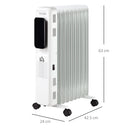 Stufa Termosifone ad Olio 42,5x24x63 cm 2180W 9 Elementi Bianca