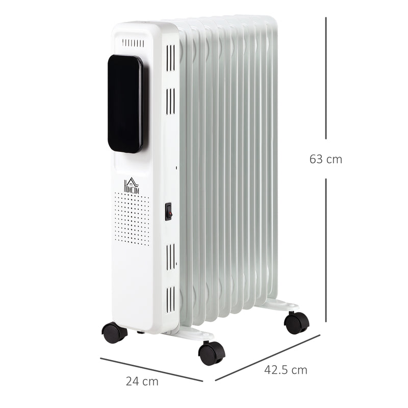 Stufa Termosifone ad Olio 42,5x24x63 cm 2180W 9 Elementi Bianca
