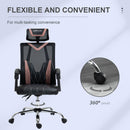 Sedia Direzionale da Ufficio 58x62,5x112-120cm in Tessuto a Rete Nera