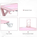 Scrivania da Gaming 110x59x75 cm in MDF e Metallo Rosa