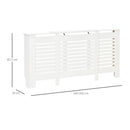 Copritermosifone Allungabile 140-202x19x82,5 cm in MDF Bianco