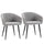 Lot de 2 Chaises Rembourrées 62x56x76 cm en Tissu Effet Lin Gris Clair
