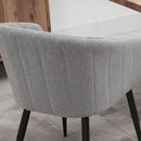 Set 2 Sedie Imbottite 62x56x76 cm in Tessuto Effetto Lino Grigio Chiaro