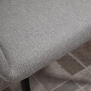 Set 2 Sedie Imbottite 62x56x76 cm in Tessuto Effetto Lino Grigio Chiaro