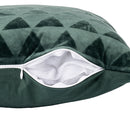 Set 2 Cuscini Decorativi 43x43x6 cm in Poliestere VdE Tivoli 1996 Triangoli Verde