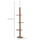 Albero Tiragraffi per Gatti in Legno 43x27x228-260 cm  Marrone