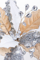 Set 3 Rami Artificiali Stella con Strass Ø 27 cm in Sintetico