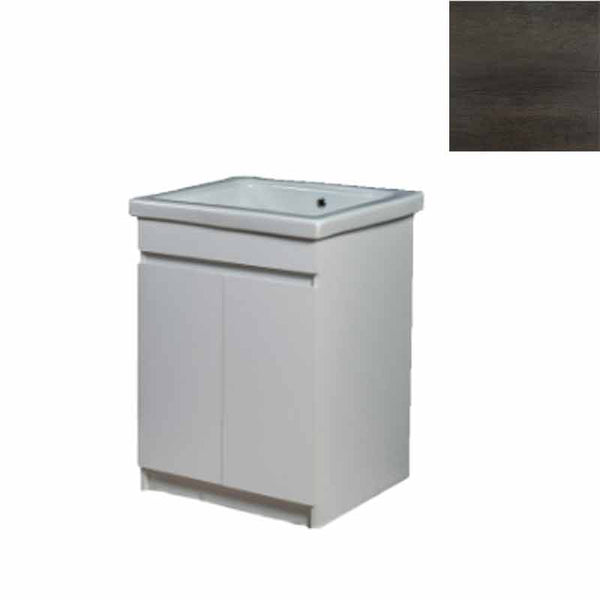 acquista Mobile Lavatoio in Ceramica 2 Ante e Strofinatoio Integrato 60x60x86A cm Olmo Scuro