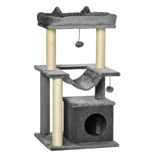 online Arbre à Griffer pour Chats 48x48x100 cm en Corde Sisal Peluche et Feutre Gris
