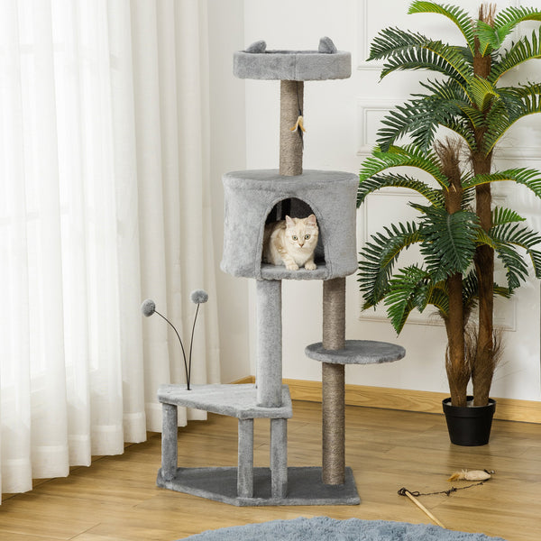 prezzo Arbre à Griffer pour Chats 60x40x133 cm en Sisal et Peluche Gris