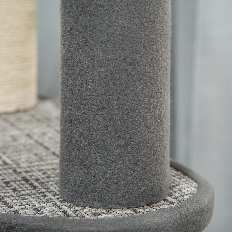 Albero Tiragraffi per Gatti 49x49x130 cm in Sisal Grigio