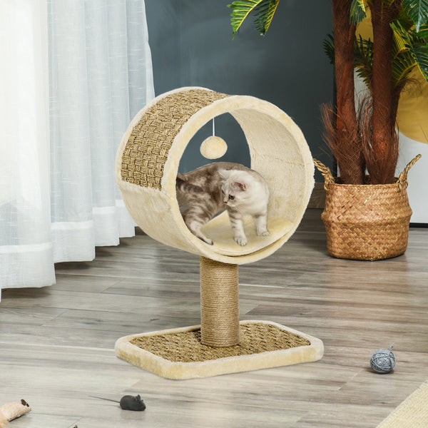 sconto Tunnel à Griffer pour Chats Adultes 40x30x56 cm avec Boule Beige