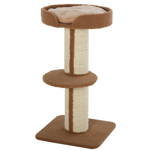 Griffoir pour Chats 45x45x91 cm en Corde de Sisal Revêtement en Peluche et Poteaux Marron acquista