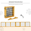 Cancelletto di Sicurezza Pieghevole per Animali Domestici 432x36x70 cm in Legno e Acciaio Giallo