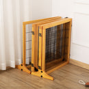 Cancelletto di Sicurezza Pieghevole per Animali Domestici 432x36x70 cm in Legno e Acciaio Giallo