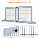 Cancelletto di Sicurezza Estensibile per Animali Domestici 104-183x36x69 cm in Legno e Acciaio Blu