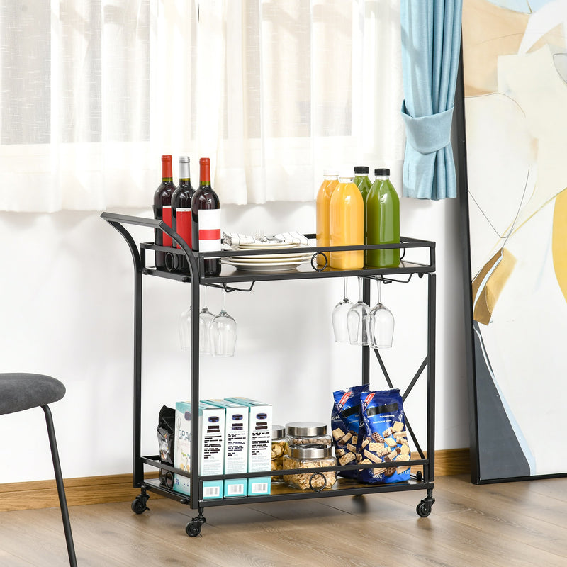 Carrello da Cucina 79,5x38x80 cm in Stile Industriale Marrone Rustico
