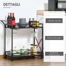 Carrello da Cucina 79,5x38x80 cm in Stile Industriale Marrone Rustico