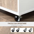 Carrello da Cucina 60x40x77 cm in Legno Bianco e Rovere