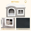 Cuccia per Gatti 63,5x37x40 cm in Legno e MDF Bianco e Grigio