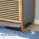 Cesto Portabiancheria 38,5x46,5x75 cm in Bambù Sacco in Tessuto Grigio