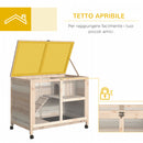 Conigliera Gabbia per Conigli 91,5x53,3x73 cm 2 Piani in Legno
